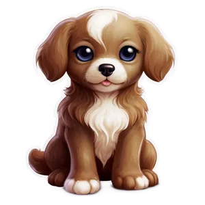 Dreamy Kawaii Puppy Png Xjh25 PNG image