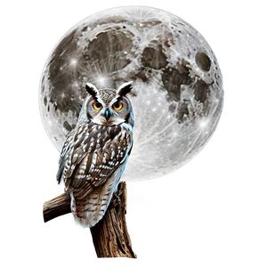 "dreamy Moon And Owl PNG Image" A