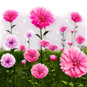 Dreamy Pink Flower Field PNG 05242024