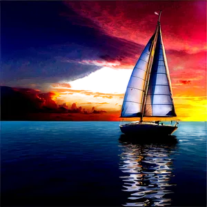 Dreamy Sunset Sailboat Png Vhs48 PNG image