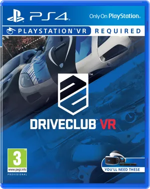 Drive Club V R P S4 Game Cover PNG image