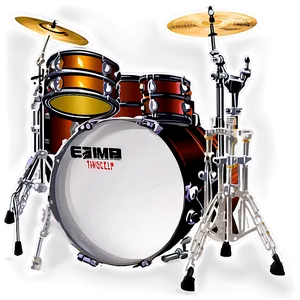 Drum Kit With Cymbals PNG 2