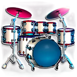 Drum Kit With Cymbals PNG Twn