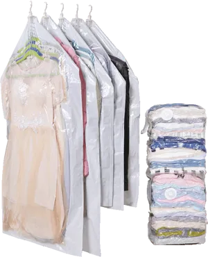Dry Cleaned Clothesand Folded Laundry