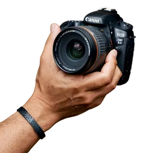 Dslr Camera In Hand Png Ctq34 PNG image