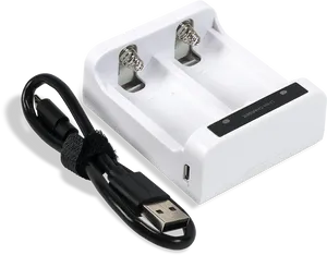 Dual Battery Chargerwith U S B Cable PNG image