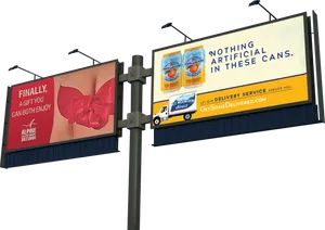 Dual Billboard Advertising Mockup PNG image