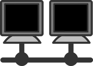 Dual Computer Network Icon PNG