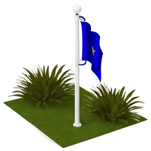 Dual Flagpole Arrangement PNG Eoe