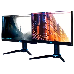 Dual Gaming Monitor Setup Png 06212024 PNG image