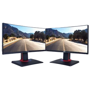 Dual Gaming Monitor Setup Png 64 PNG image