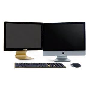 Dual Monitor Computer Mockup PNG 06282024 PNG