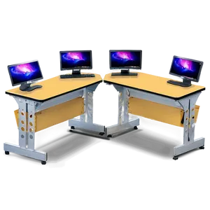 Dual Monitor Student Desk PNG Ofj