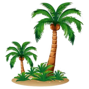 Dual Palm Tree Silhouette PNG 06262024 PNG