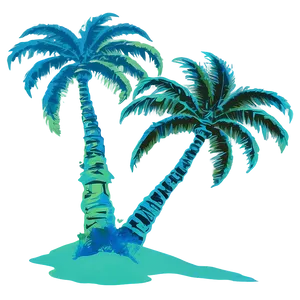 Dual Palm Tree Silhouette PNG Pkg96 PNG