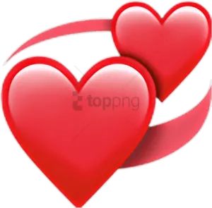 Dual Red Hearts Graphic PNG image