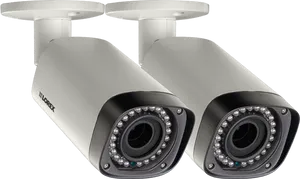 Dual Security Cameras Installation PNG image