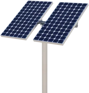 Dual Solar Panels Standing PNG image