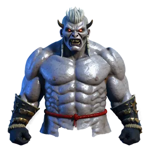 Dual-wielding Oni Warrior Png Kue PNG image