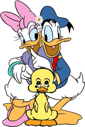 Duck Family Cartoon Characters PNG image