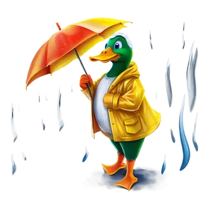 Duck In Raincoat PNG 05032024