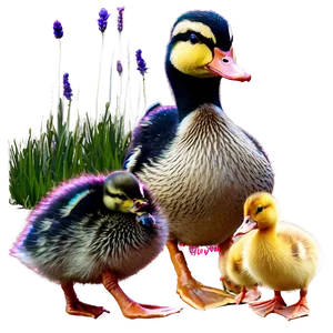 Duck With Ducklings PNG Ayu