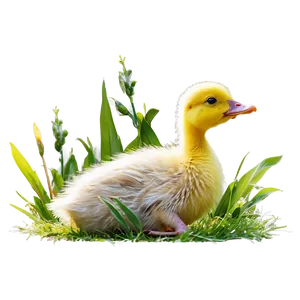 Duckling In Field PNG Avt15