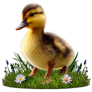 Duckling In Field PNG Mwb