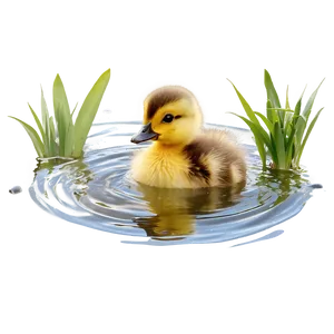 Duckling In Pond Png 4 PNG image