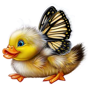 Duckling With Butterfly PNG Cyg PNG