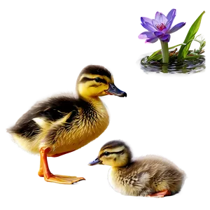 Duckling With Mother PNG 06202024 PNG