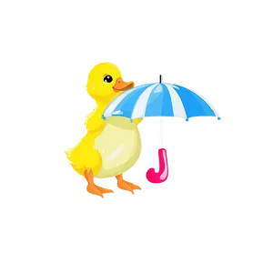 Duckling With Umbrella Png 24 PNG image