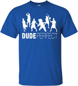 Dude Perfect Blue Tshirt Design PNG image