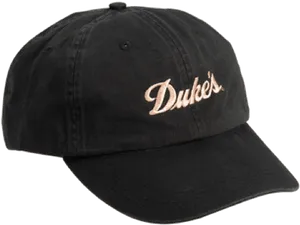 Dukes Embroidered Black Baseball Cap PNG