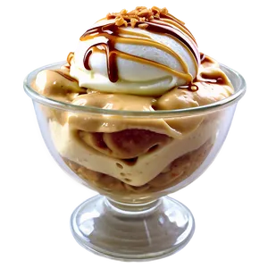 Dulce De Leche Ice Cream Sundae PNG Mid49