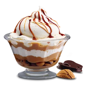 Dulce De Leche Ice Cream Sundae PNG Ytk13