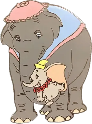 Dumboand Mrs Jumbo Illustration PNG image