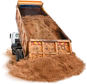 Dump Truck Unloading Sand PNG image