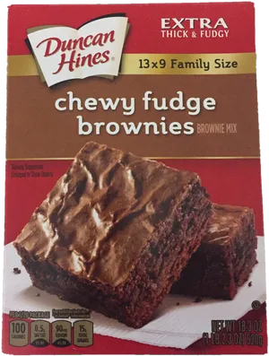 Duncan Hines Chewy Fudge Brownies Mix Box PNG