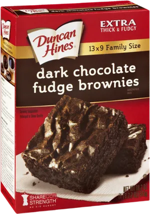 Duncan Hines Dark Chocolate Fudge Brownies Box PNG