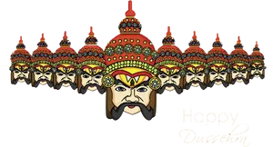 Dussehra Festival Ravana Effigies Illustration PNG image