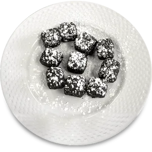 Dusted Chocolate Brownie Bites PNG