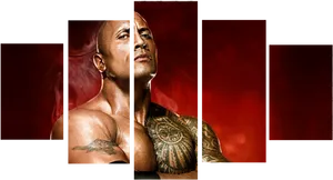 Dwayne Johnson Red Backdrop PNG image