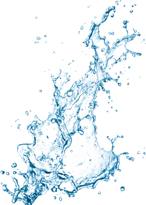 Dynamic Blue Water Splash PNG