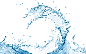 Dynamic Blue Water Splashon Black Background PNG image
