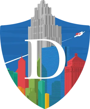 Dynamic Cityscape Shield Logo PNG image