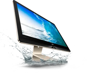 Dynamic Computer Monitor Splash PNG image