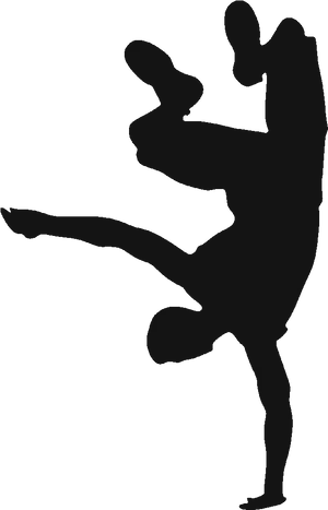 Dynamic Dance Move Silhouette PNG image