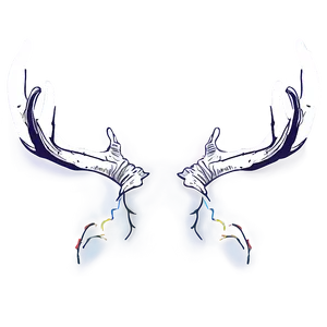 Dynamic Deer Antler Silhouette PNG 06122024 PNG