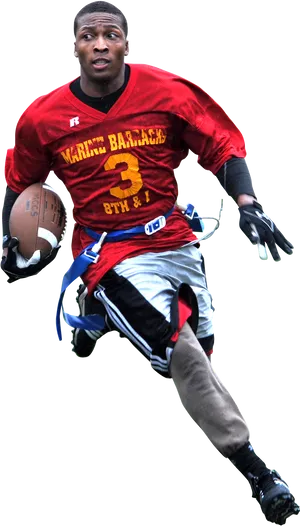 Dynamic Football Player Action Shot PNG image